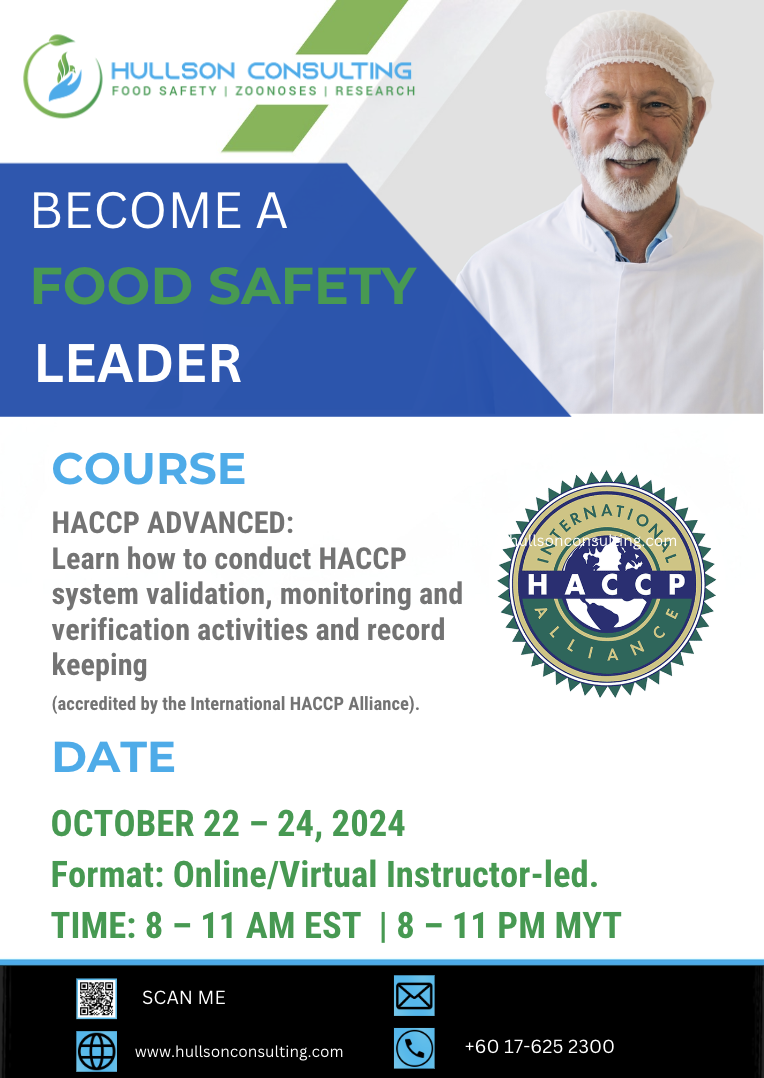 HACCP Advanced (VILT): Validation, Verification and CCP monitoring.